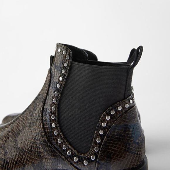ZARA Brown US 6.5 Almond Toe Boots NWT - Picture 6 of 13